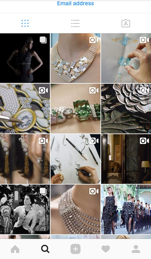 Instagram profile